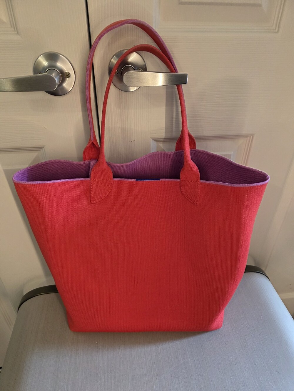 Rothy’s The Lightweight Tote Reversible Salsa Red Anx Lavender